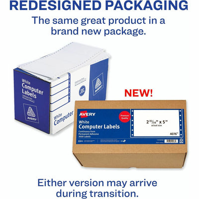 Avery Address Label, White, 3000 / Box, AVE4076