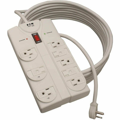 Tripp Lite series 8-Outlet Surge Suppressor, Protect It!, 9.6" x 4.9", Light Gray, TRPTLP825