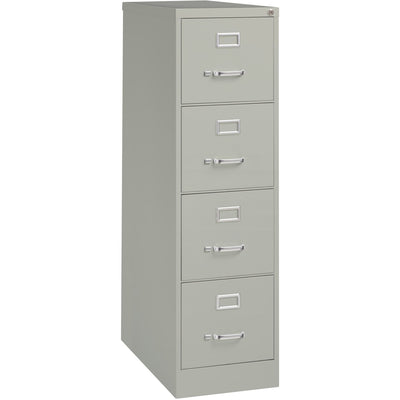 Lorell Fortress Series 26-1/2" Commercial-Grade Vertical File Cabinet, Light Gray, LLR60192
