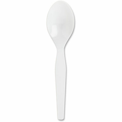 Genuine Joe Heavyweight Disposable Spoons, White, 100 / Box, GJO10432