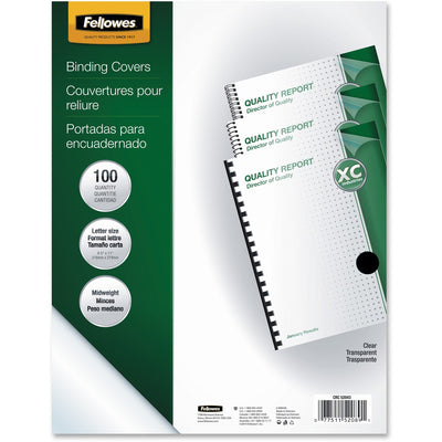 Fellowes Crystals Letter Report Cover, Clear, 8 1/2" Width x 11" Length, 1 Pack, FEL52089