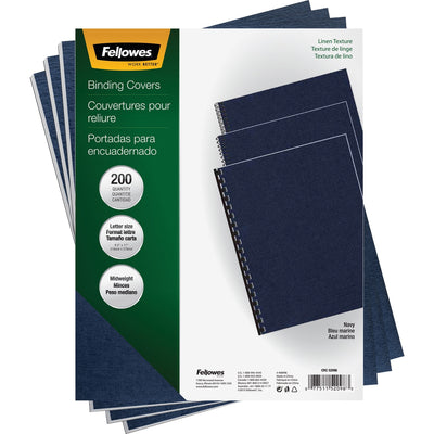 Fellowes Expressions Linen Presentation Covers, Navy, 8 1/2" Width x 11" Length, 1 Pack, FEL52098