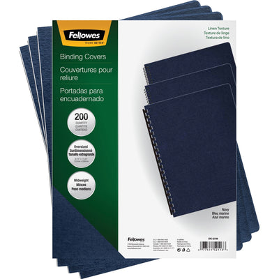 Fellowes Expressions Oversize Linen Presentation Covers, Navy, 8 1/2" Width x 11" Length, 1 Pack, FEL52113