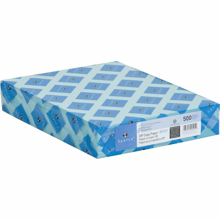 Sparco Premium Grade Pastel Color Copy Paper, 8.5" x 11", Blue, 20 lb, Long Lasting, 10 / Carton, SPR05121CT