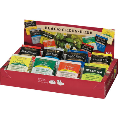 Bigelow Tea Assorted Flavor Herbal Tea, Black Tea, Green Tea Bag, 1 Box, BTC10568
