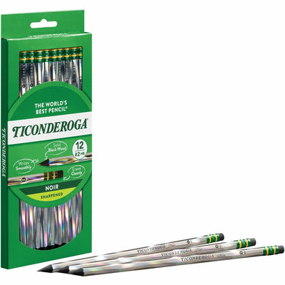 Dixon Ticonderoga Company Ticonderoga Noir Pre-Sharpened No. 2 Pencils, 1 Dozen, DIX13970