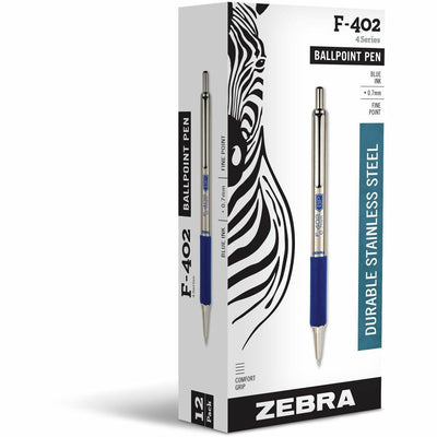 Zebra F-402 Retractable Ballpoint 0.7mm Blue ink, ZEB29220