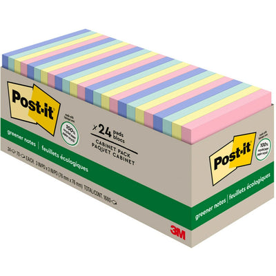 3M Post-it Greener Notes Cabinet Pack - Sweet Sprinkles Color Collection, Moonstone, 1 Pack, MMM654R-24CP-AP