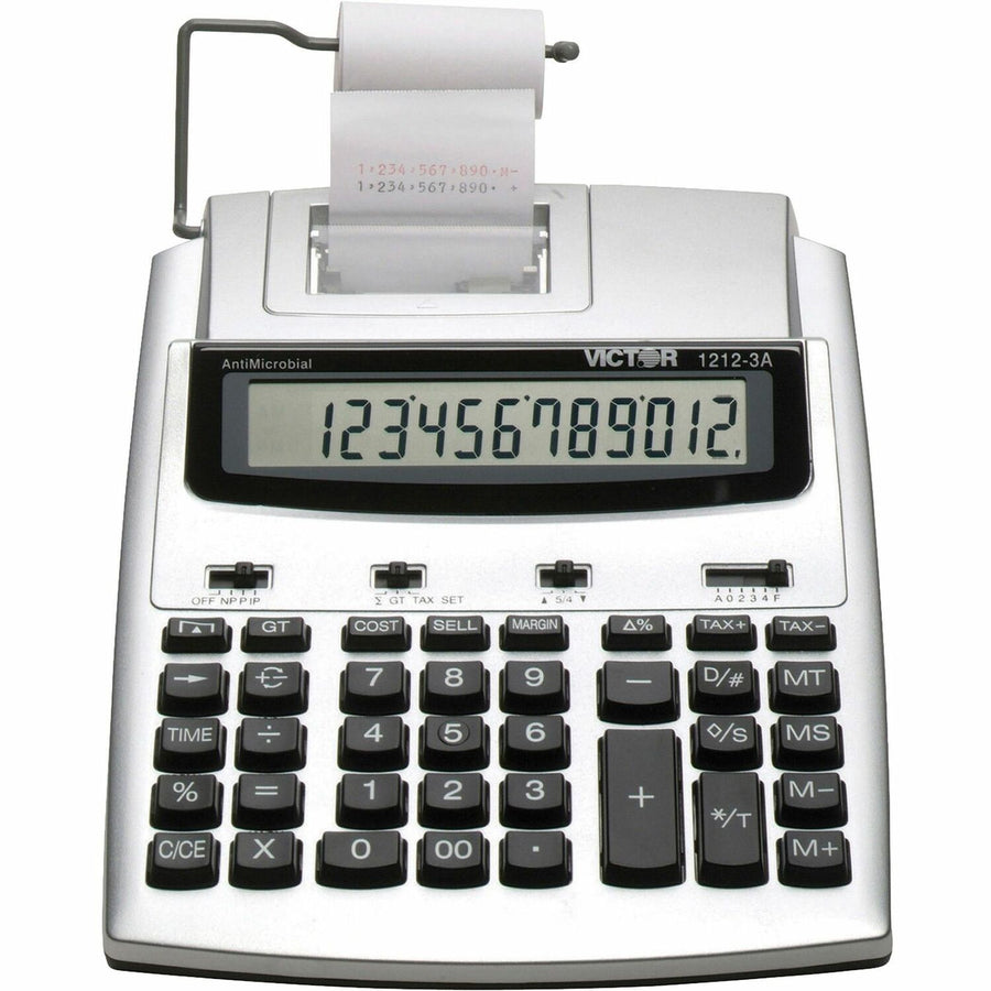 Victor 12123A Printing Calculator, 7.8" x 2.5", Silver, Plastic, VCT1212-3A