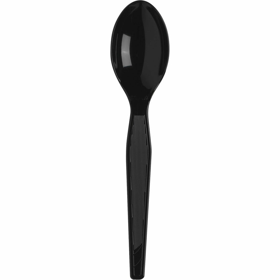 Dixie Heavyweight Disposable Teaspoons by GP Pro, Black, Plastic, Shatter Resistant, 1 Carton, DXETH517