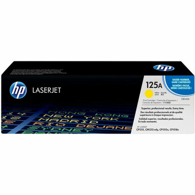 HP 125A (CB542A) Original Standard Yield Laser Toner Cartridge - Single Pack - Yellow -, HEWCB542A