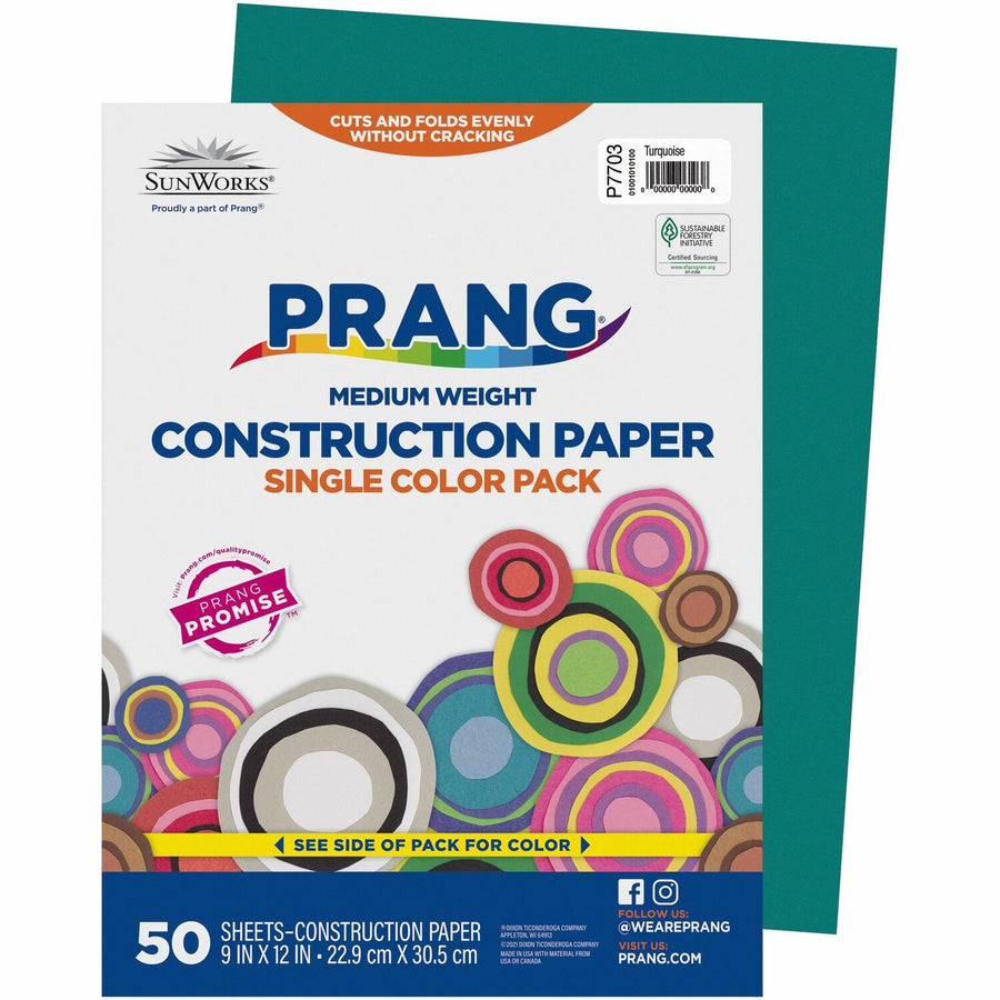 Prang Construction Paper, Turquoise, Chemical-free, 1 / Pack, PAC7703