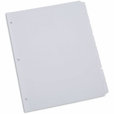 Universal Deluxe Write-On/Erasable Tab Index, 8-Tab, 11 x 8.5, White, White Tabs, 1 Set, UNV20818