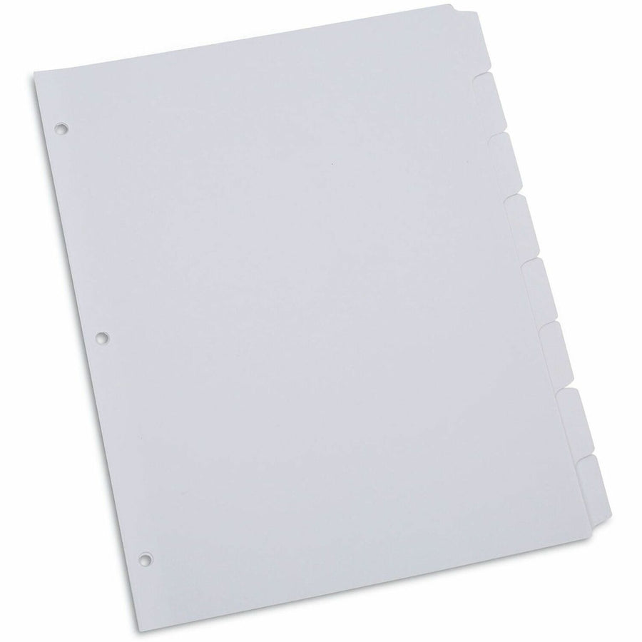 Universal Deluxe Write-On/Erasable Tab Index, 8-Tab, 11 x 8.5, White, White Tabs, 1 Set, Side, Laminated Tab, UNV20818