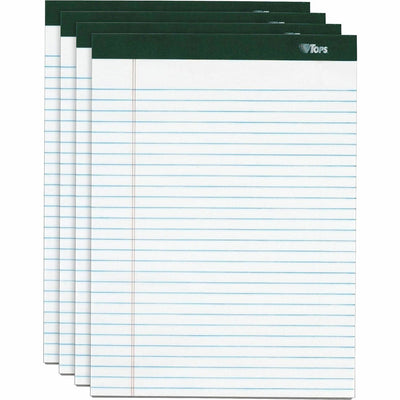TOPS Double Docket Legal Pad, 8 1/2" x 11 3/4", 4 / Pack, TOP99612