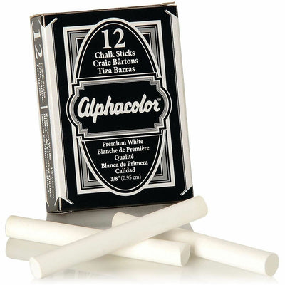 ACCO Quartet Alphacolor Premium Chalk Sticks, White, 12 / Box, QRT314005