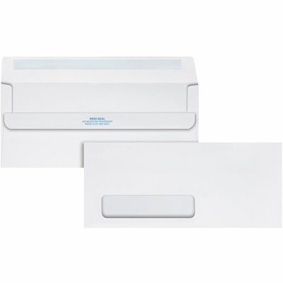 Quality Park No. 10 Single Window Envelope with a Self-Seal Closure, White, 500 / Box, QUA21318