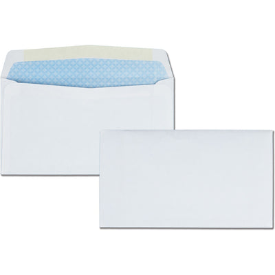 Quality Park No. 6-3/4 Security Tinted Envelopes with Gummed Closure, White, 500 / Box, QUA10412