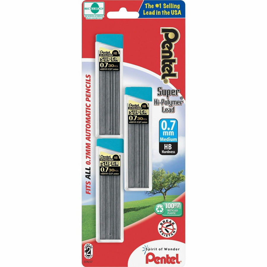 Pentel Super Hi-Polymer HB Lead Refill, 0.7 mm, 1 / Pack, PENC27BPHB3-K6