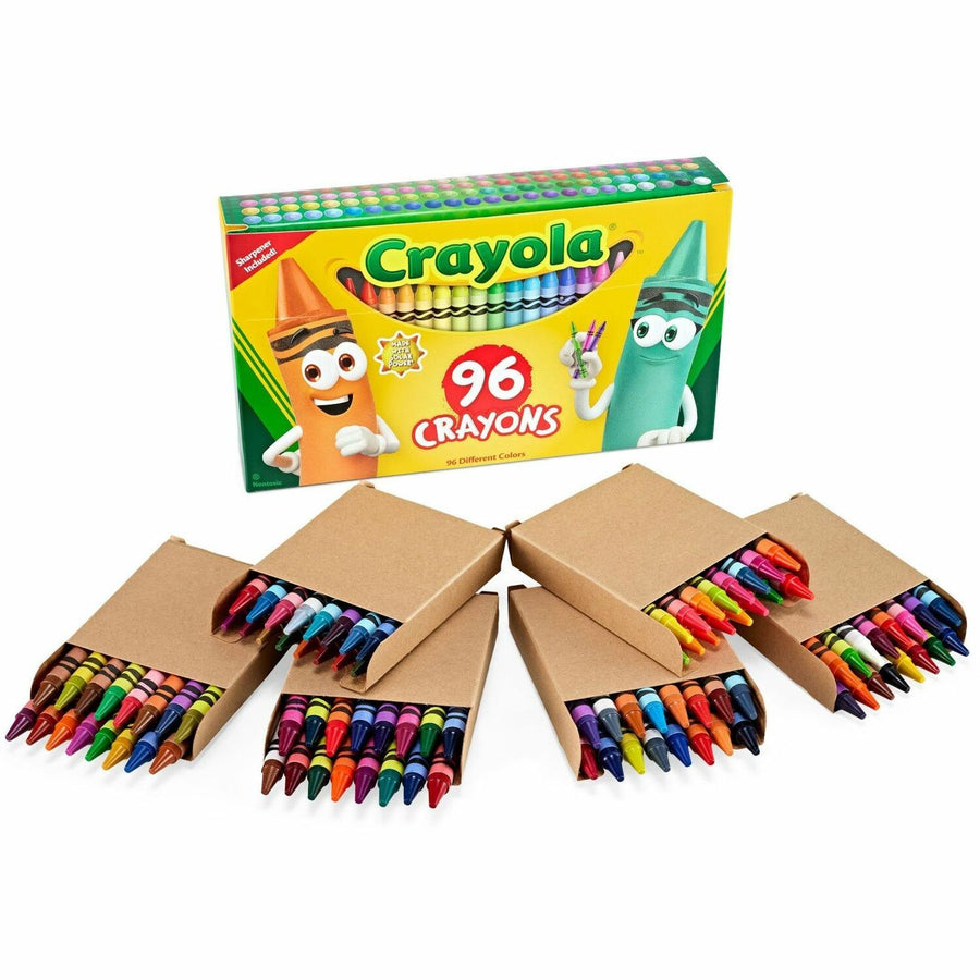 Crayola Built-in Sharpener 96 Count Crayons, Assorted, Pre-sharpened, 96 / Box, CYO520096