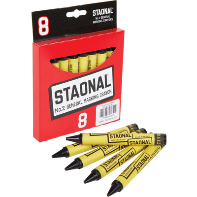 Crayola No. 2 Staonal Marking Wax Crayons, Black, 1 Box, CYO5200023051