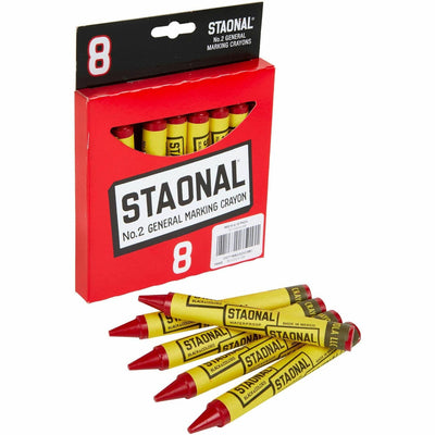 Crayola No. 2 Staonal Marking Wax Crayons, Red, 1 Box, CYO5200023038