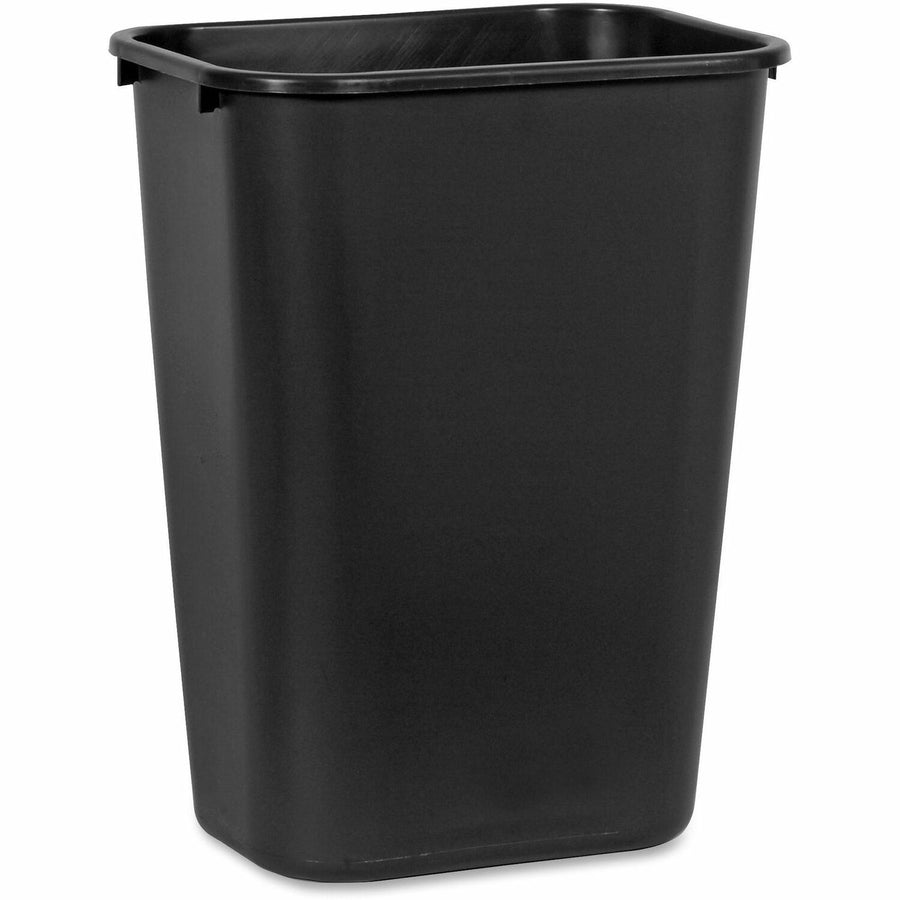 Rubbermaid Commercial 41 QT Large Deskside Wastebasket, 11.3" x 20", Black, Plastic, 10.25 gal, Easy to Clean, RCP295700BK