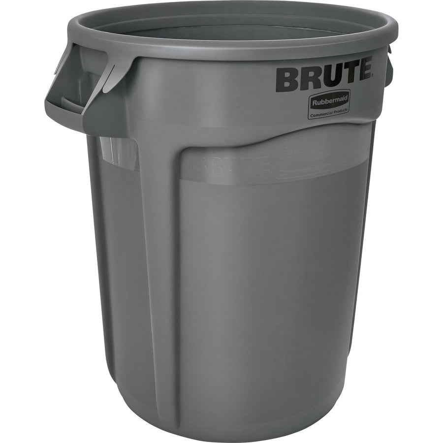 Rubbermaid Commercial Brute 32-Gallon Vented Container, Gray, Plastic, Crush Resistant, RCP263200GY