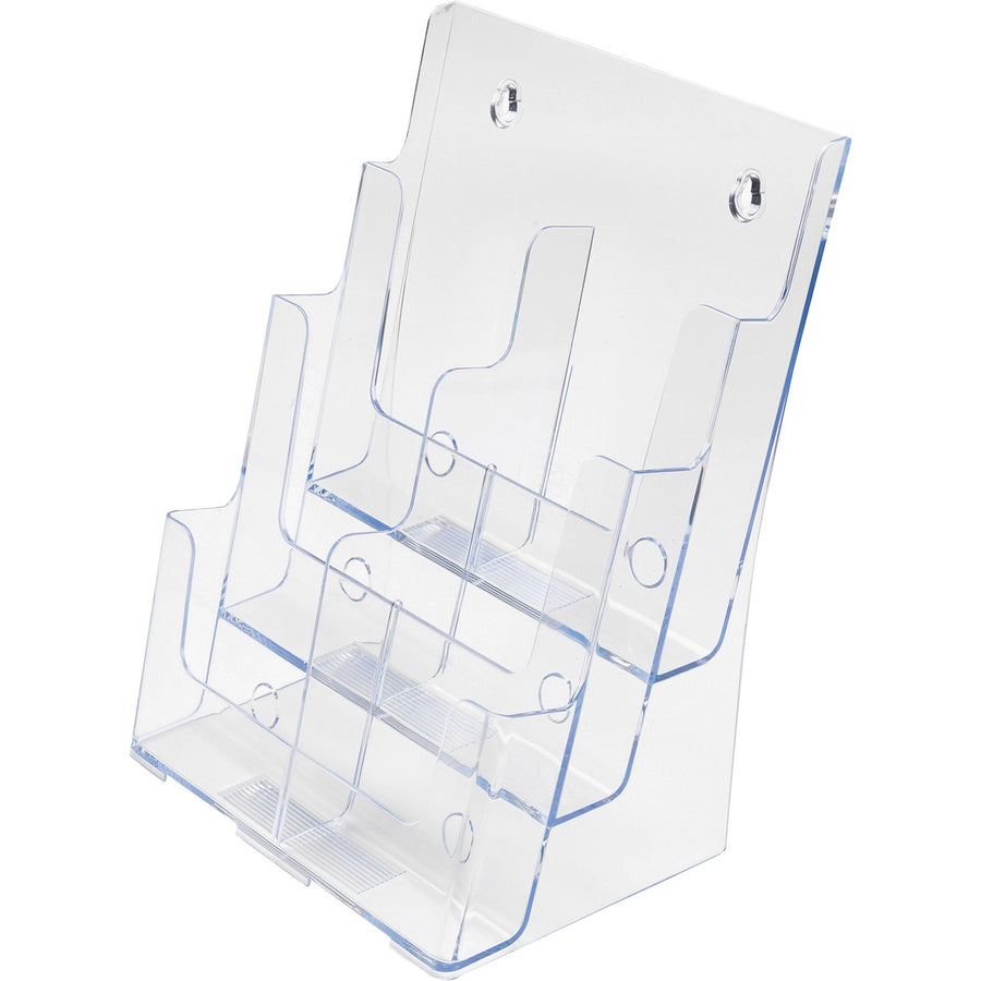 Deflecto Multi-Compartment DocuHolder, 9" x 13.75", Clear, Plastic, Leaflet Size, DEF77401