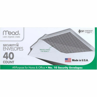 ACCO Mead No. 10 Security Envelopes, White, 1 Box, MEA75214