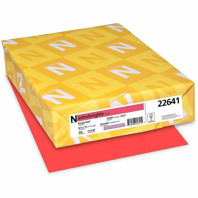 Astrobrights Color Copy Paper - Rocket Red, 8.5" x 11", 24 lb, Heavyweight, 500 / Ream, WAU22641