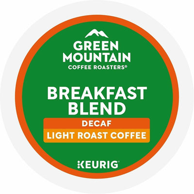 Keurig Dr Pepper . Green Mountain Coffee Roasters K-Cup Breakfast Blend Decaf Coffee, 24 / Box, GMT7522