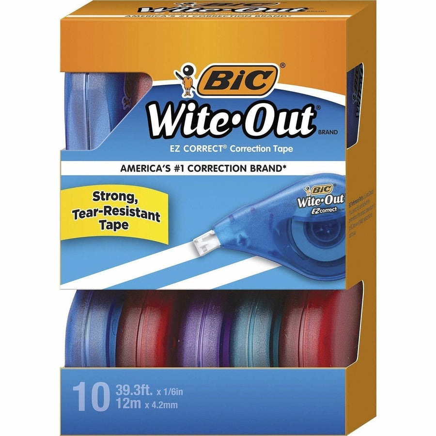 BIC Wite-Out EZ CORRECT Correction Tape, White, 10 / Box — view 1