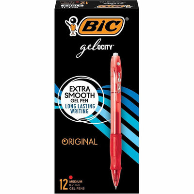 BIC Gel Retractable Pens, 1 Dozen, BICRLC11RD