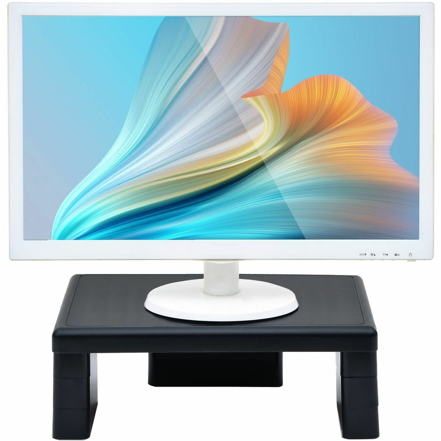 DAC® Stax MP-107 Ergonomic Height-Adjustable Monitor Riser/Laptop Stand, Black, 13" x 4.75", DTA02161