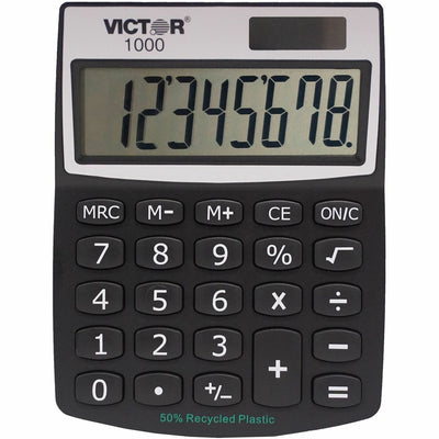 Victor 1000 Mini Desktop Calculator, Black, VCT1000