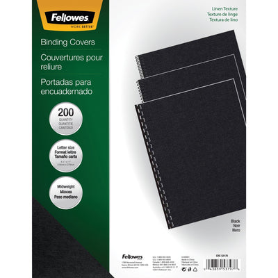 Fellowes Expressions Linen Presentation Covers, Black, 8 1/2" Width x 11" Length, 1 Pack, FEL5217001