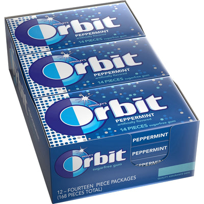 Wm. Wrigley Jr Orbit Peppermint Sugarfree Gum - 12 packs, 12 / Box, MRS21486