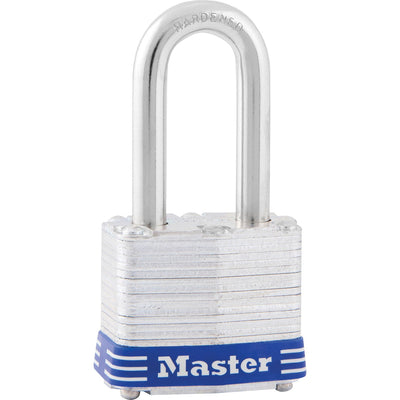 Master Lock Long-shackle Padlock, 0.5" x 5.6", Steel Gray, MLK3DLF