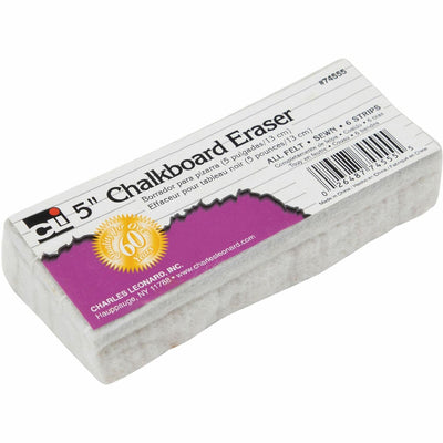 Charles Leonard 5" Felt Chalkboard Eraser, White, LEO74555