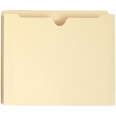 Smead Straight Tab Cut Letter Recycled File Jacket, Manila, 8 1/2" Width x 11" Length, 50 / Box, SMD75605
