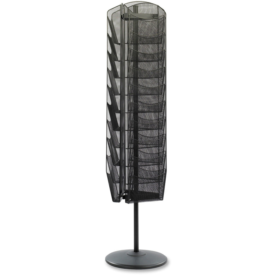 Safco Onyx Rotating Mesh Magazine Rack, 16.50" x 66", Black, Steel, SAF5577BL