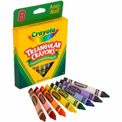 Crayola Triangular Anti-roll Crayons, Assorted, 1 Box, CYO52-4008
