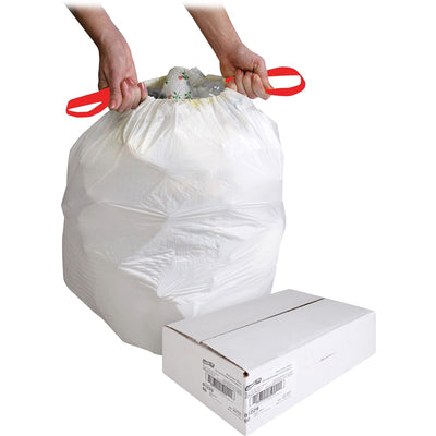 Genuine Joe Flexible Drawstring Trash Can Liners, White, 1 Carton, GJO01229