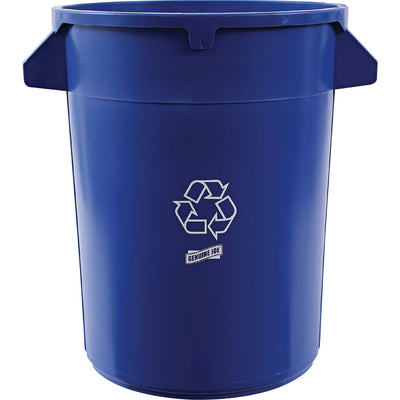Genuine Joe Heavy-Duty Trash Container, Blue, 32 gal, GJO60464