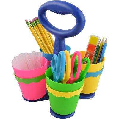 Acme United Westcott Teachers Scissors Caddy with 24 pieces 5" Kids Anit-Microbial Blunt Scissors, Assorted, /BX 4BX/CT — view 1