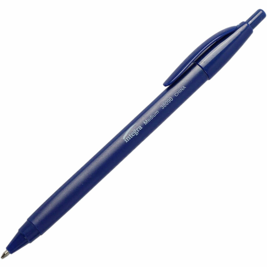 Integra Triangular Barrel Retractable Ballpnt Pens, Blue, Water Resistant Ink, 1 Dozen, ITA38090