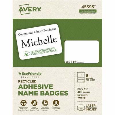 Avery Eco-friendly Premium Name Badge Labels, Matte, 1 Box — view 1