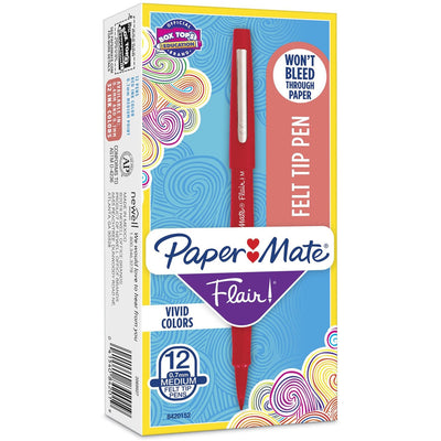 Newell Paper Mate Flair Point Guard Felt Tip Marker Pens, 1 Dozen, PAP8420152