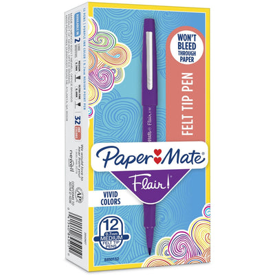 Newell Paper Mate Flair Point Guard Felt Tip Marker Pens, 1 Dozen, PAP8450152